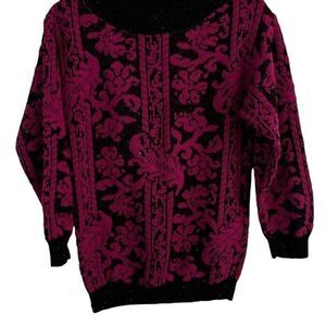 Saturday Morning Vintage 90s Funky Acrylic Sweater No SZ Tag Best Fits Medium